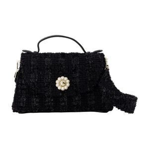 SIMONE ROCHA Embellished Tweed Top Handle Bag Unisex BLACK Small Leather Goods